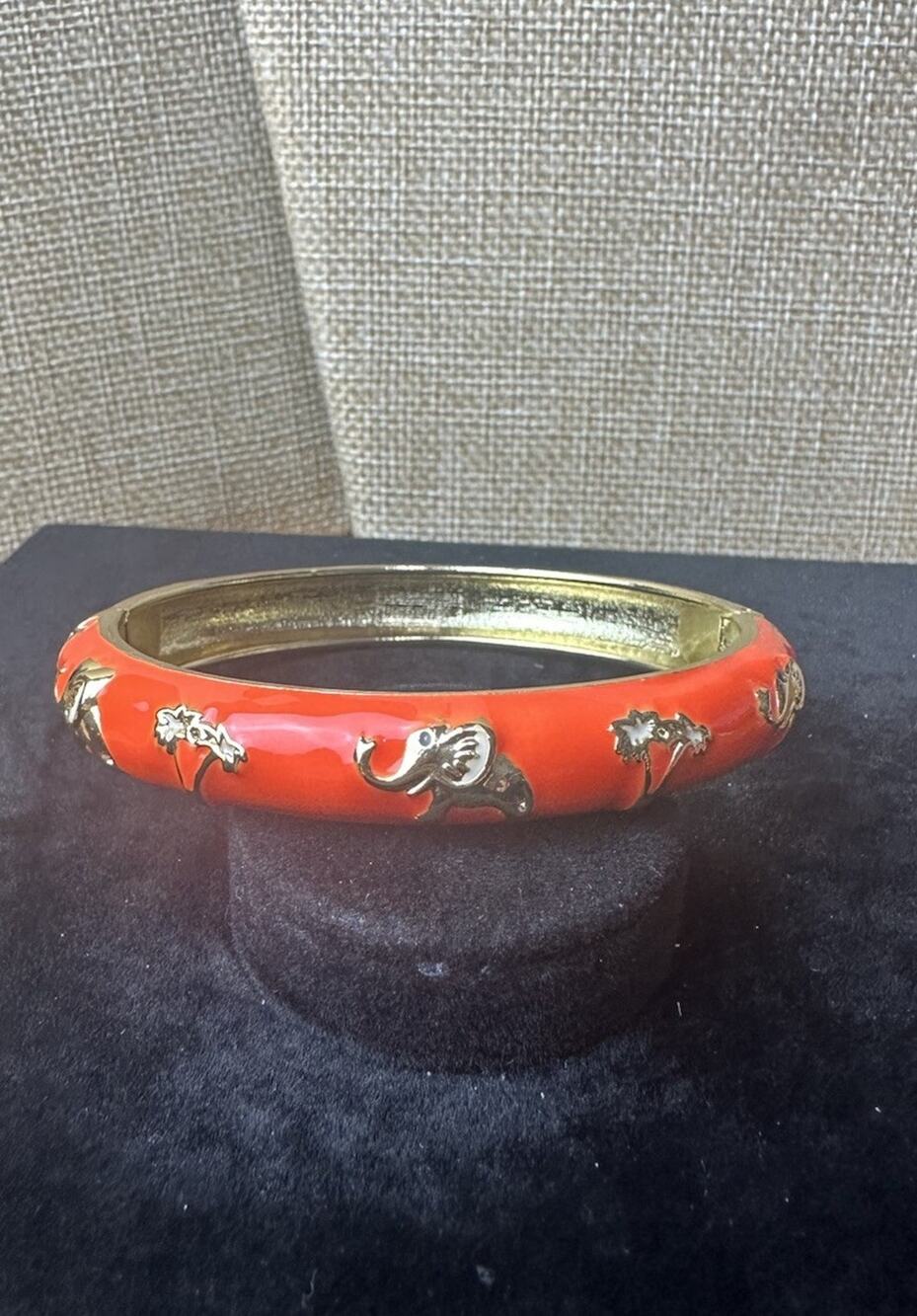 Sequin Nordstrom Multicolor Gold Tone Statement Enamel Bangle Elephant # 346